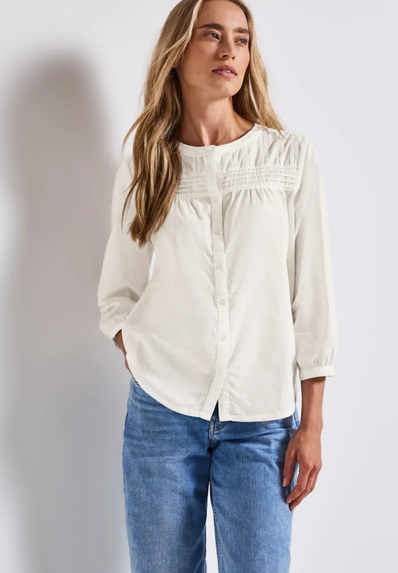Street One Blusen*Baumwollbluse mit Details off white
