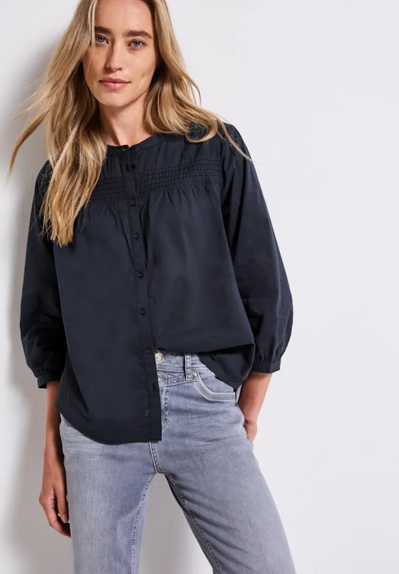 Street One Blusen*Baumwollbluse mit Details deepwater blue