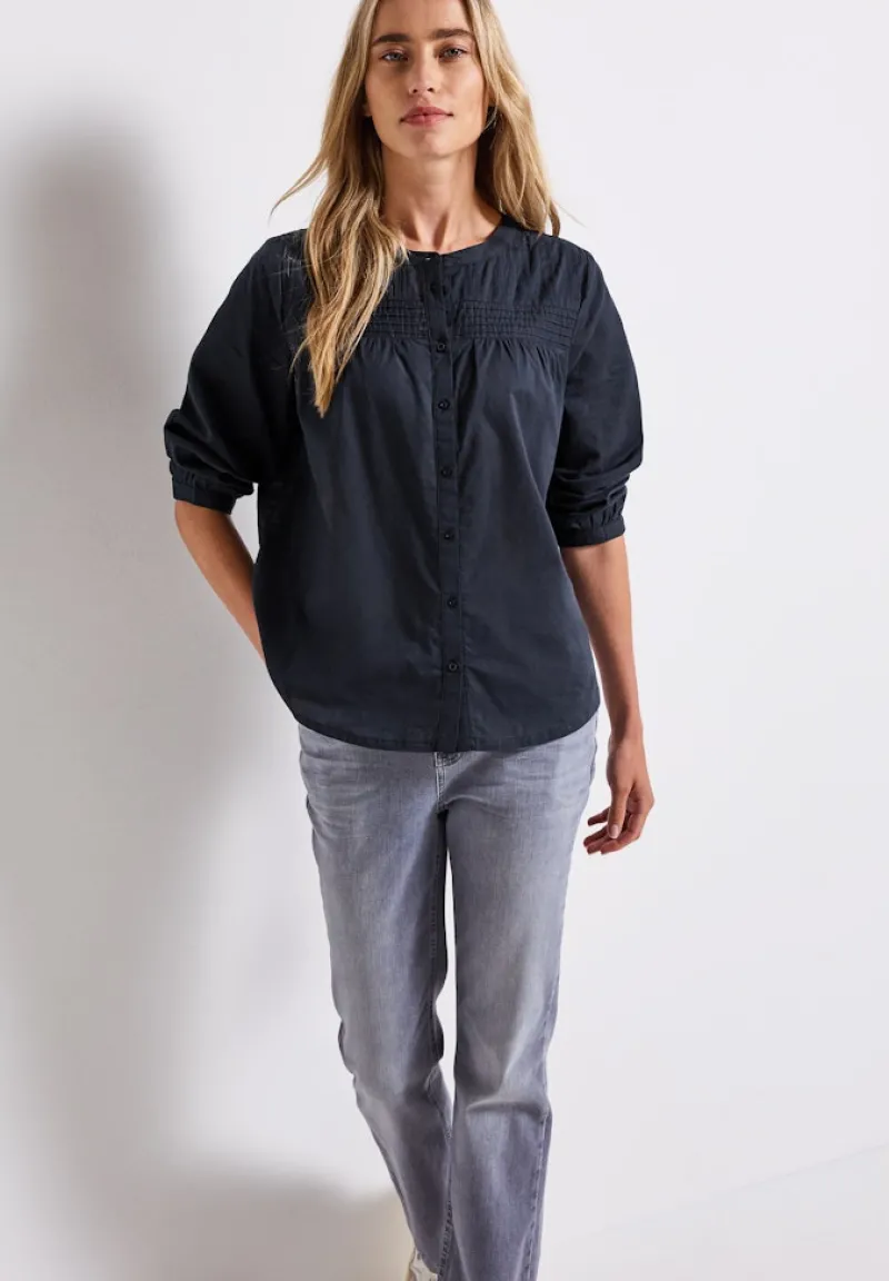 Street One Blusen*Baumwollbluse mit Details deepwater blue