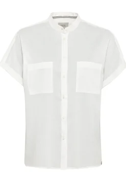 Camel Active Blusen*Baumwollbluse mit Stehkragen milk white