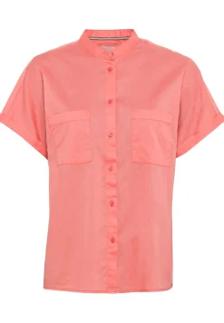 Camel Active Blusen*Baumwollbluse mit Stehkragen coral