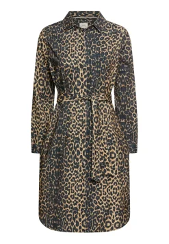 Camel Active Kleider*Baumwollkleid mit Bindegürtel leo aop