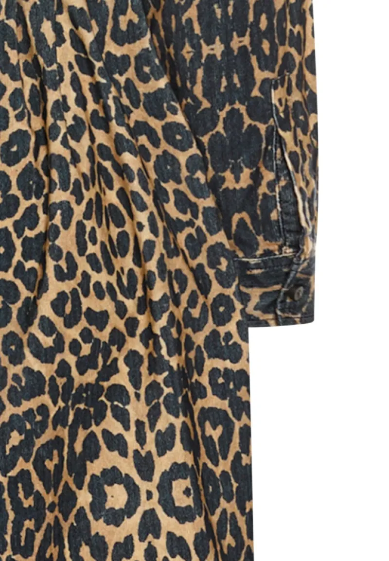 Camel Active Kleider*Baumwollkleid mit Bindegürtel leo aop