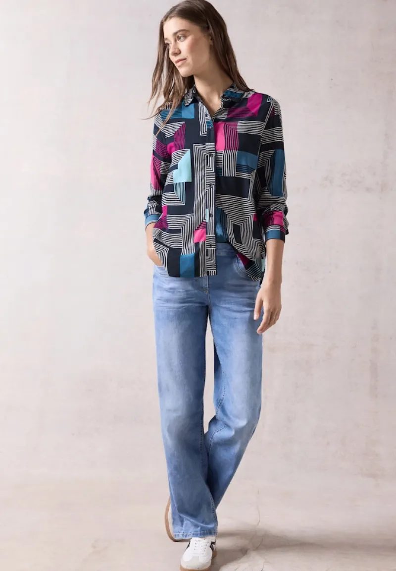 Cecil Blusen*Bedruckte Bluse deep petrol
