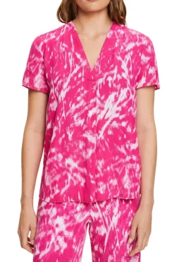 Esprit Blusen*Bedruckte Bluse mit V-Ausschnitt cherry red 2