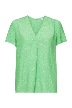 Esprit Blusen*Bedruckte Bluse mit V-Ausschnitt citrus green