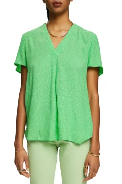 Esprit Blusen*Bedruckte Bluse mit V-Ausschnitt citrus green