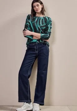 Cecil Shirts*Bedrucktes Langarmshirt black melange