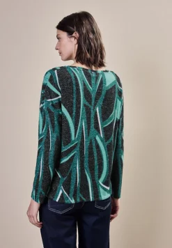 Cecil Shirts*Bedrucktes Langarmshirt black melange