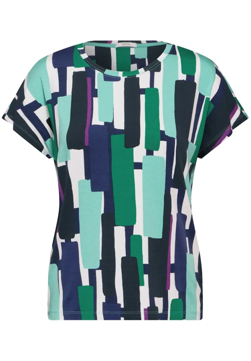 Cecil Shirts*Bedrucktes T-Shirt fir green