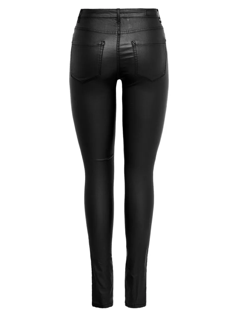 Only Hosen*Beschichete Skinny Jeans Black