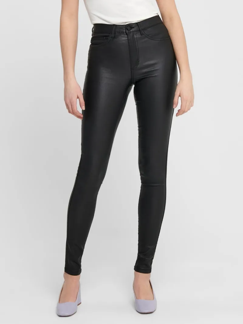 Only Hosen*Beschichete Skinny Jeans Black