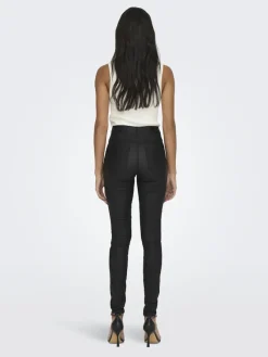 Only Hosen*Beschichete Skinny Jeans Black