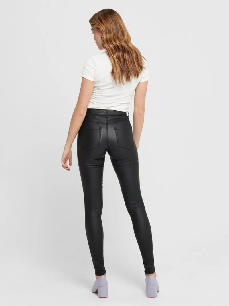 Only Hosen*Beschichete Skinny Jeans Black