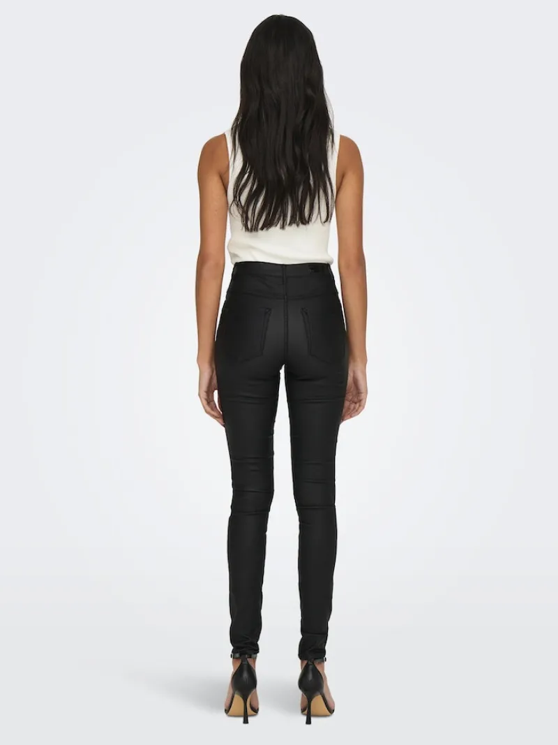 Only Hosen*Beschichete Skinny Jeans Black