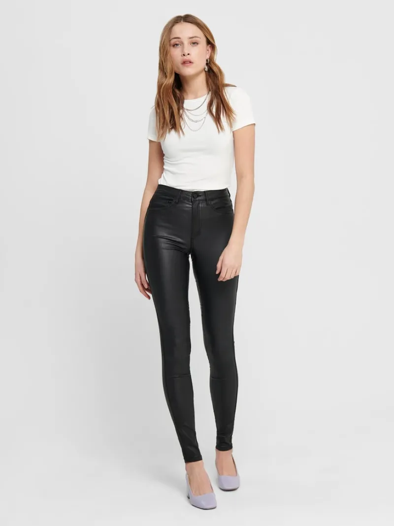 Only Hosen*Beschichete Skinny Jeans Black