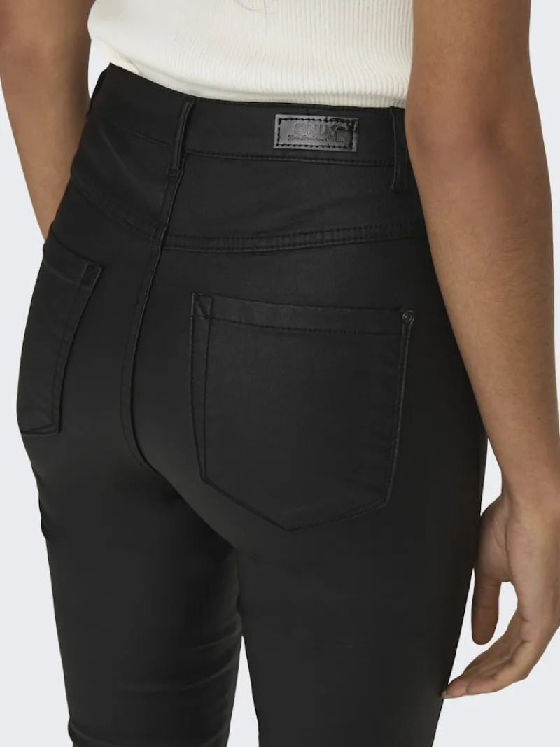 Only Hosen*Beschichete Skinny Jeans Black