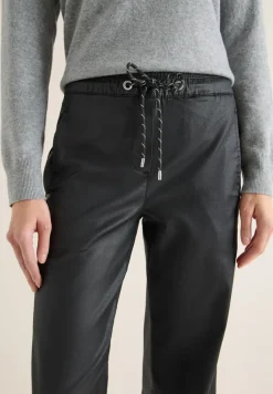 Cecil Hosen*Beschichtete Wide Leg Hose Black
