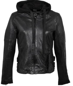 Gipsy Jacken*Bikerjacke mit abnehmbarem Jerseyhoodie Schwarz