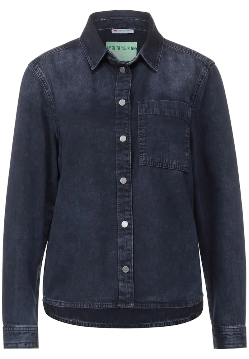 Street One Blusen*Blaue Jeansbluse blue soft wahsed