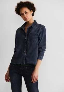 Street One Blusen*Blaue Jeansbluse blue soft wahsed