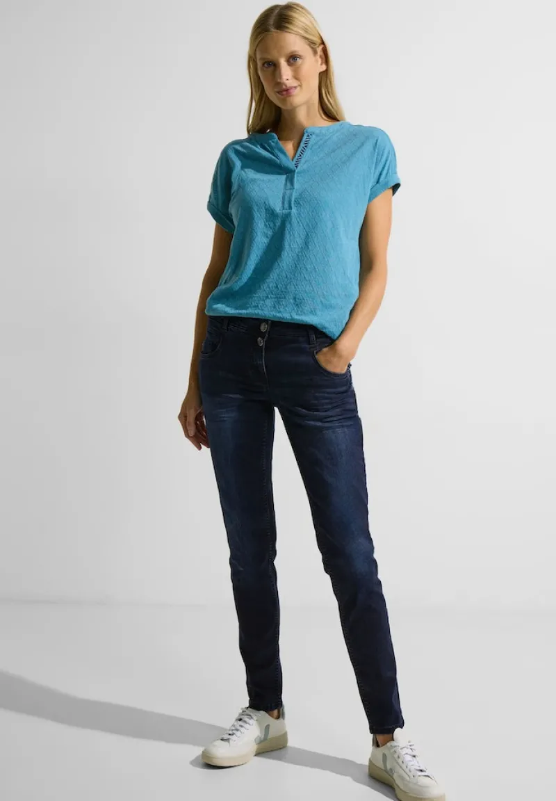 Cecil Jeans*Blaue Loose Fit Jeans blue black random wash