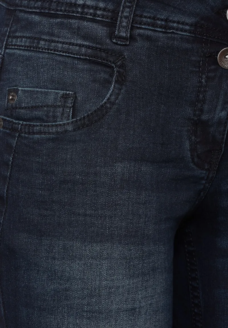 Cecil Jeans*Blaue Loose Fit Jeans blue black random wash