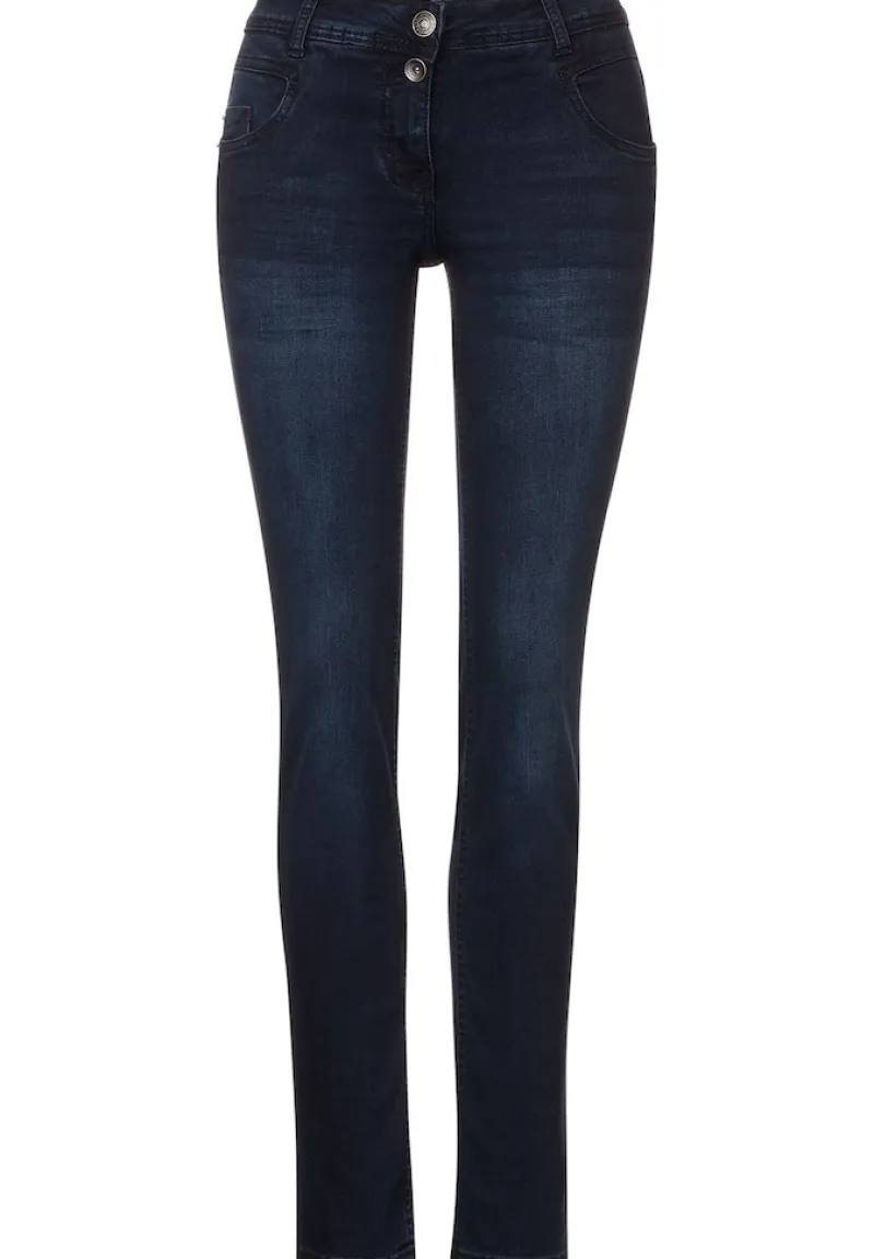 Cecil Jeans*Blaue Loose Fit Jeans blue black random wash