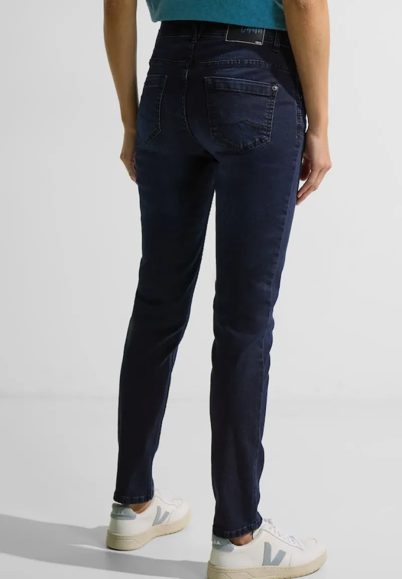 Cecil Jeans*Blaue Loose Fit Jeans blue black random wash