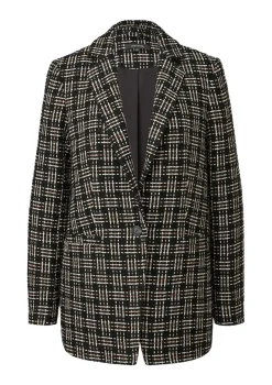 Comma Jacken*Blazer aus Multicolor-Tweed Schwarz