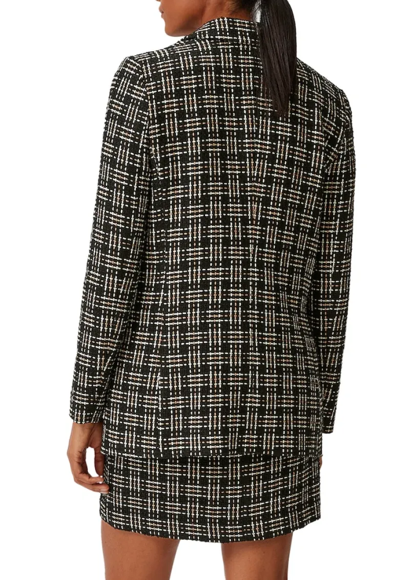 Comma Jacken*Blazer aus Multicolor-Tweed Schwarz