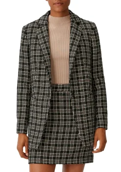 Comma Jacken*Blazer aus Multicolor-Tweed Schwarz