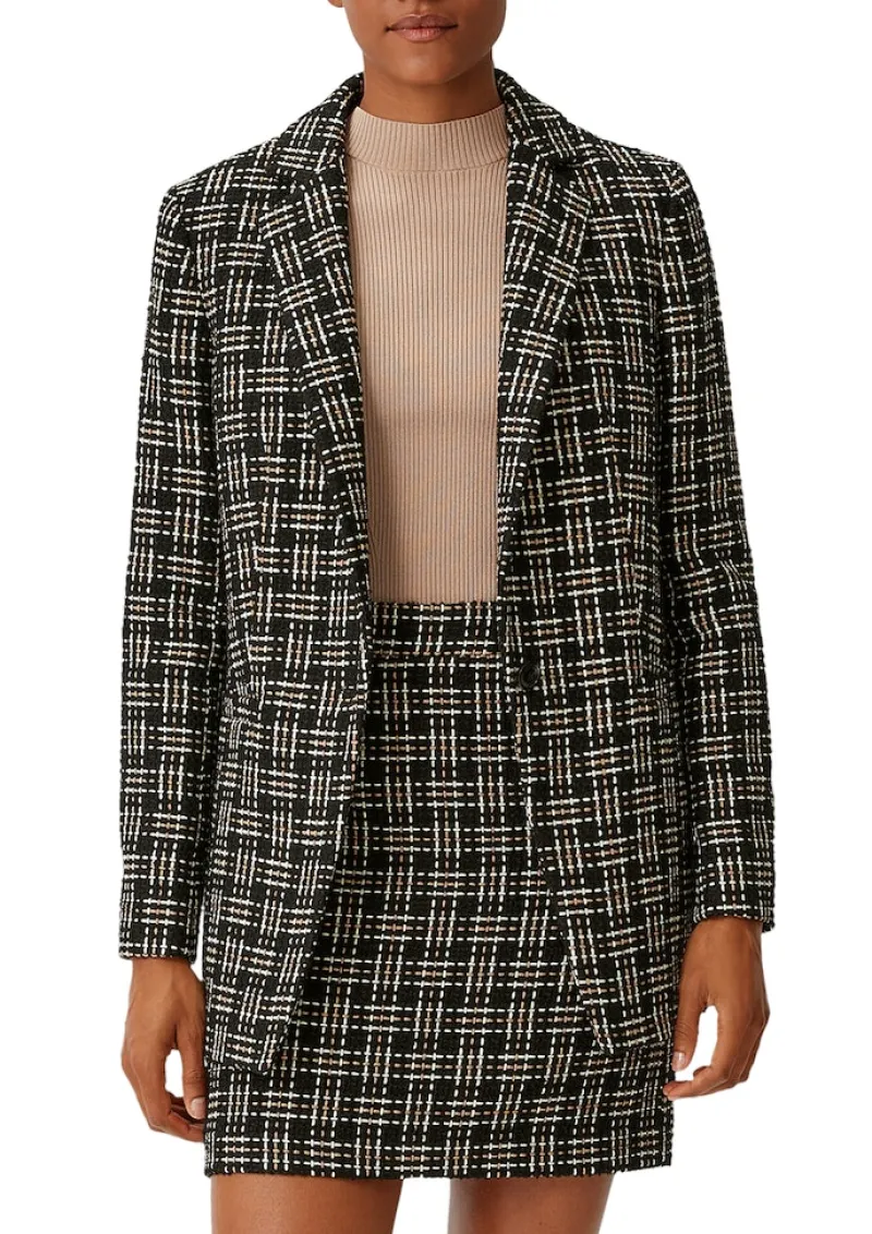 Comma Jacken*Blazer aus Multicolor-Tweed Schwarz