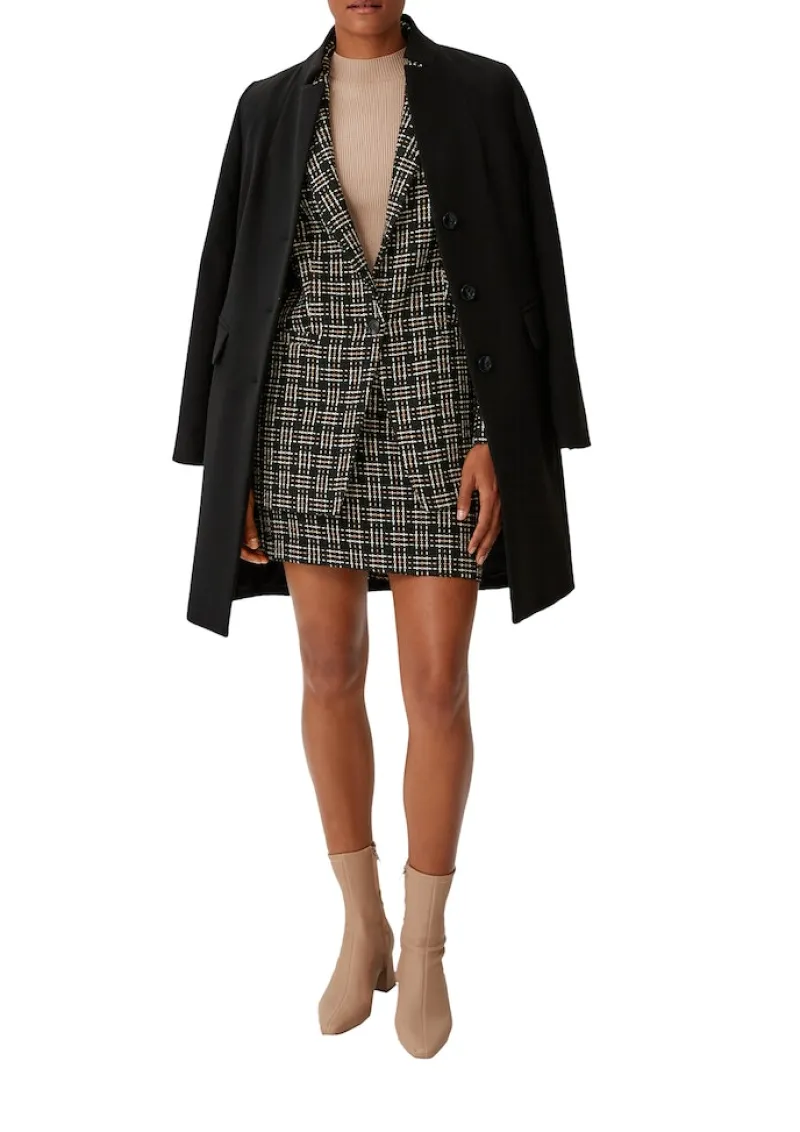 Comma Jacken*Blazer aus Multicolor-Tweed Schwarz