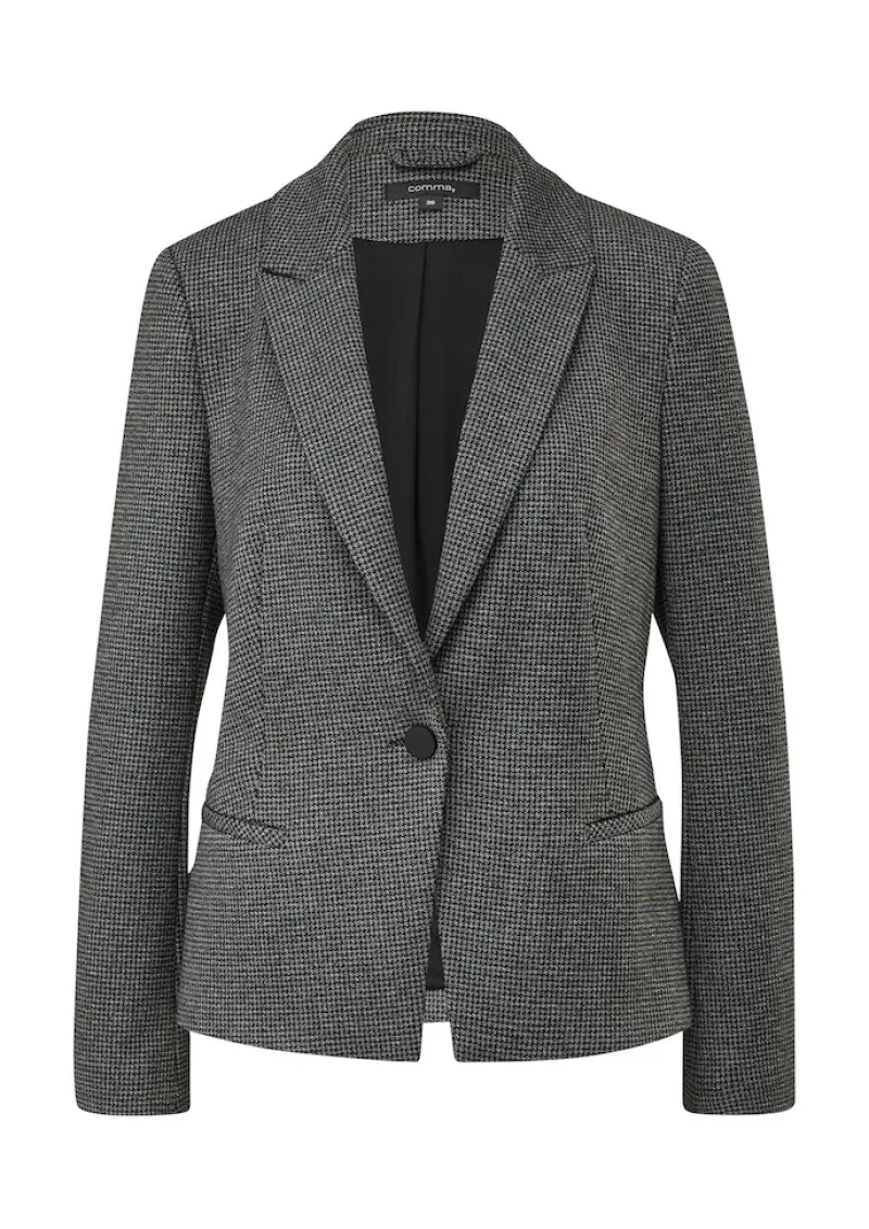 Comma Jacken*Blazer mit Pepita-Muste Schwarz
