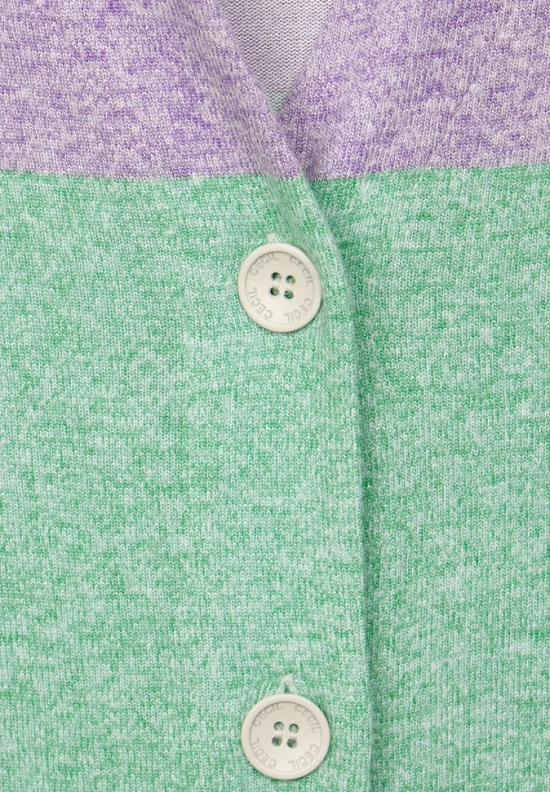 Cecil Pullover & Sweatshirts*Blockstreifen Strickjacke celery green melange