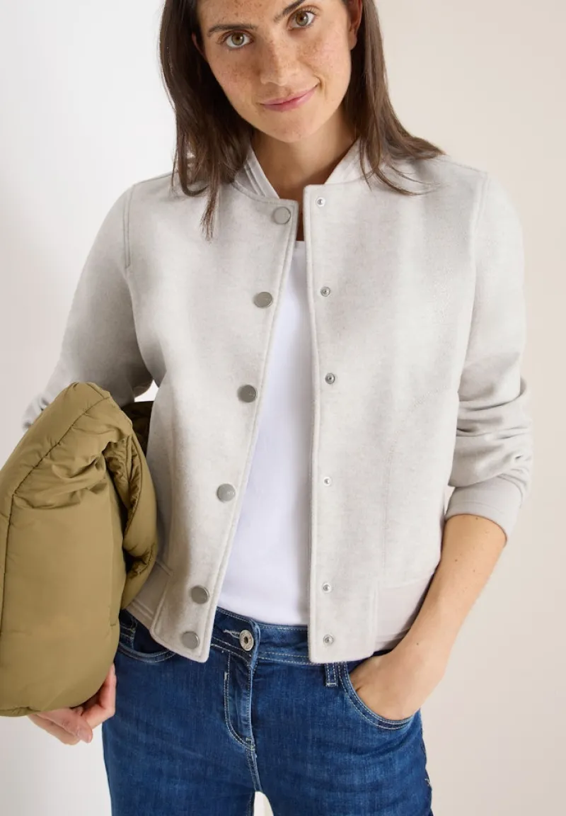 Cecil Jacken*Blouson in Wolloptik light greige melange