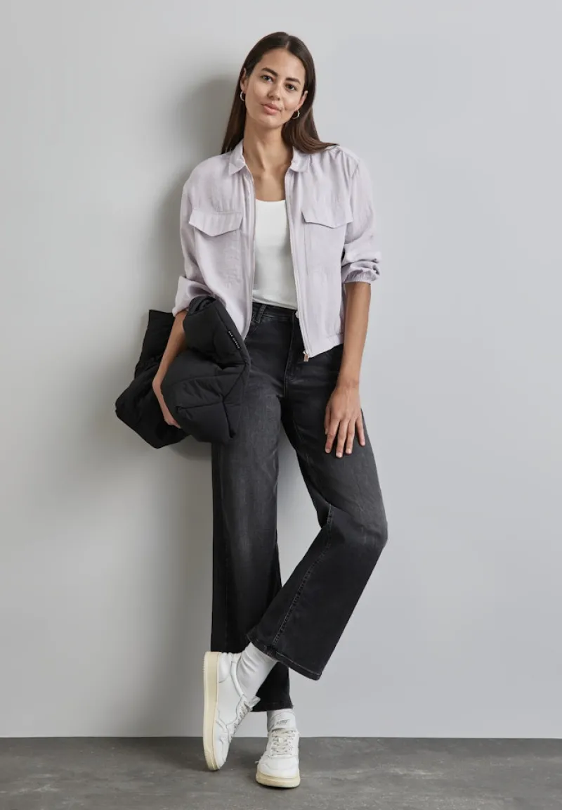 Street One Blusen*Blouson mit Taschen heather grey