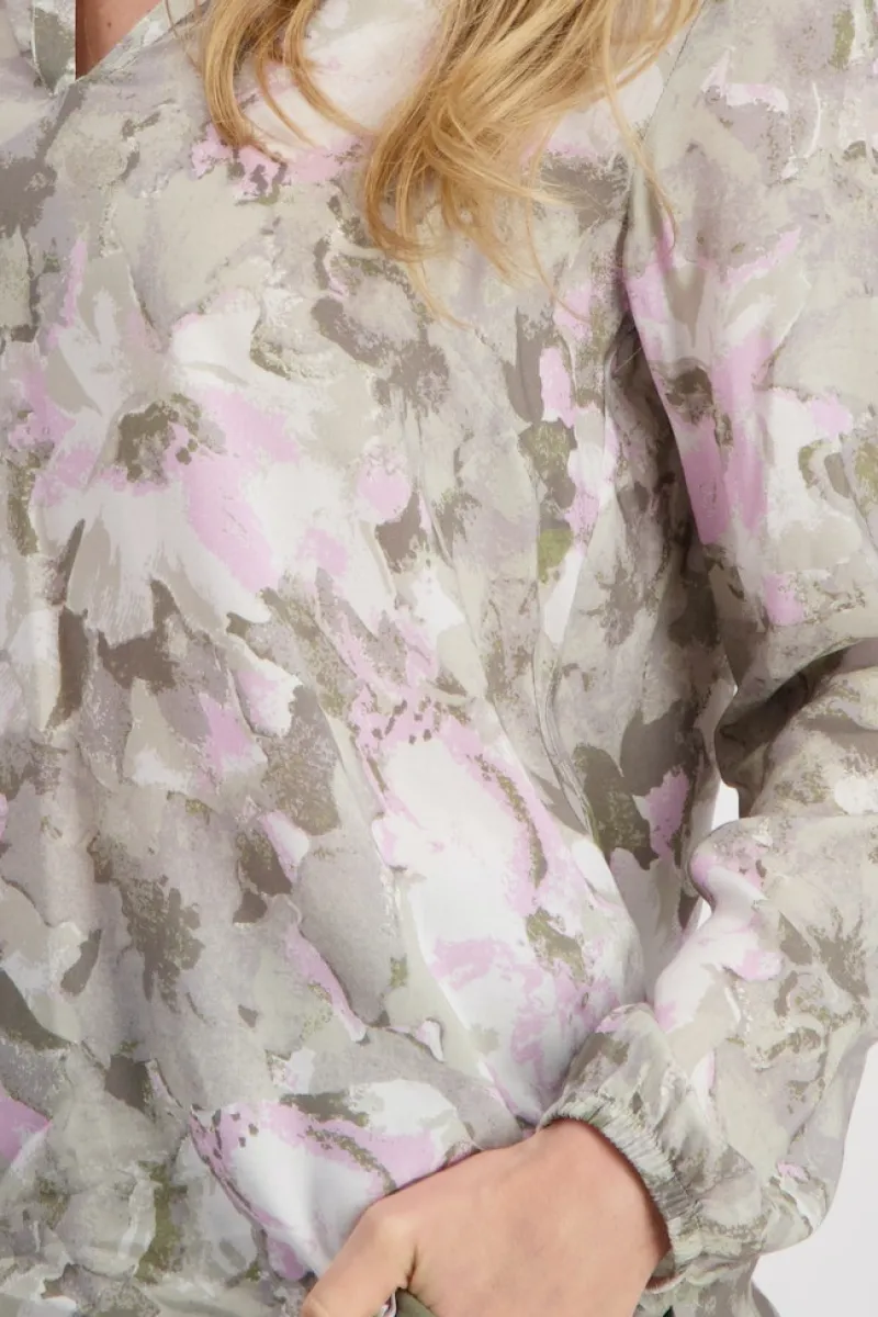 Monari Blusen*Blumen Bluse sage gemustert