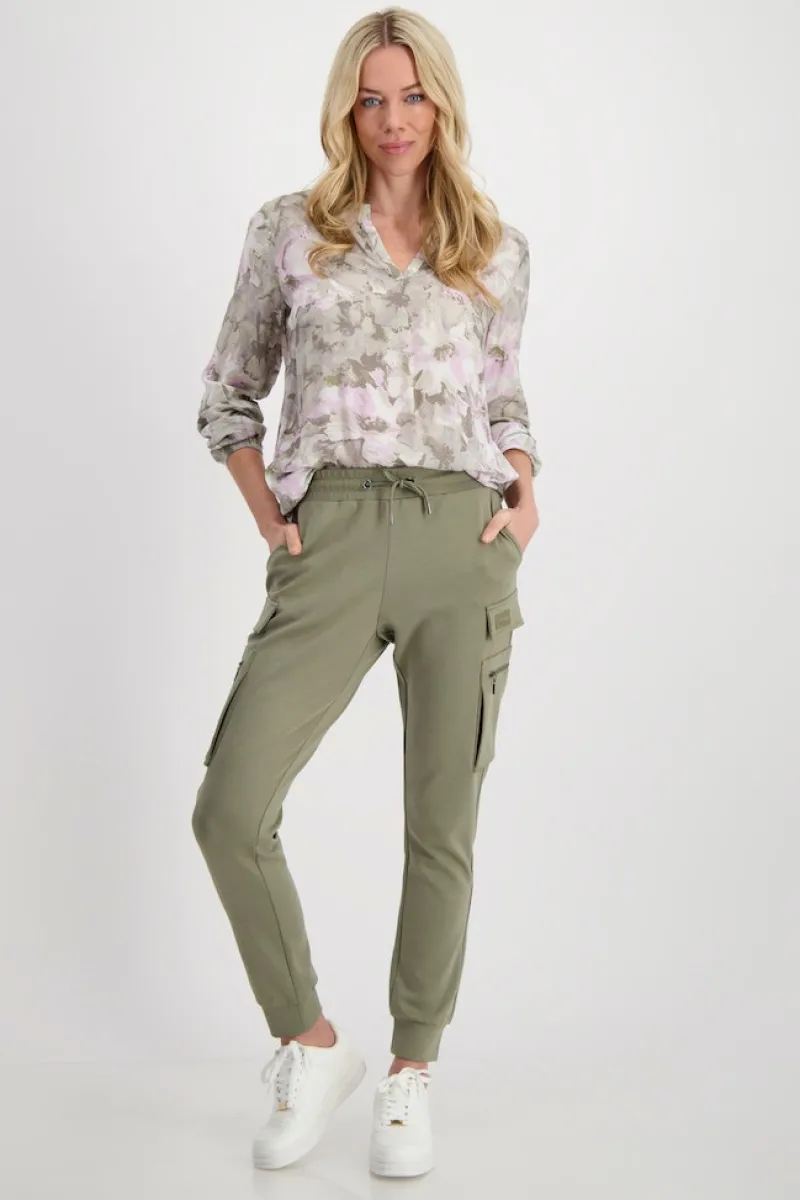 Monari Blusen*Blumen Bluse sage gemustert