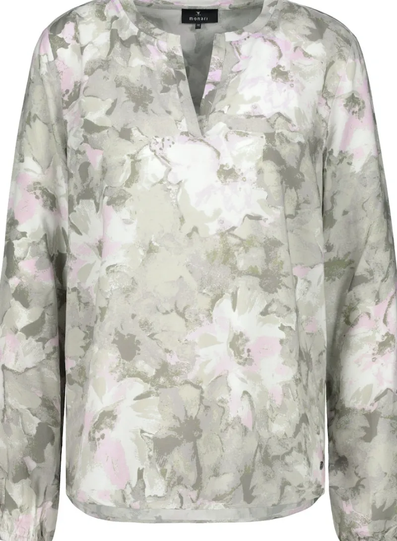 Monari Blusen*Blumen Bluse sage gemustert