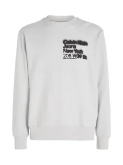 Calvin Klein Jeans Pullover & Sweatshirts|Big Boys*BLURRED ADDRESS LOGO CREW NECK ghost grey