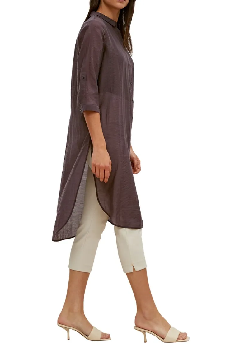 Comma Blusen*Bluse aus Lyocell-Mix Braun