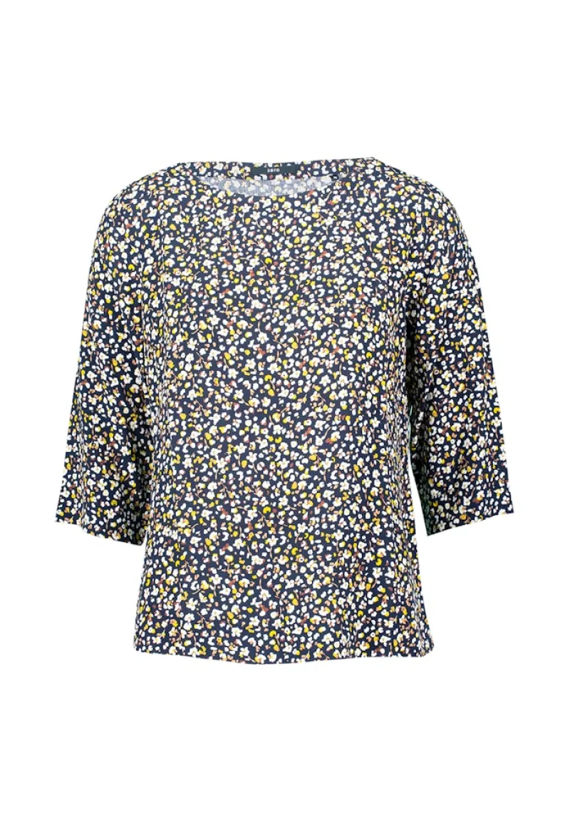 Zero Blusen*Bluse geblümt mit 3/4 Arm blackcream