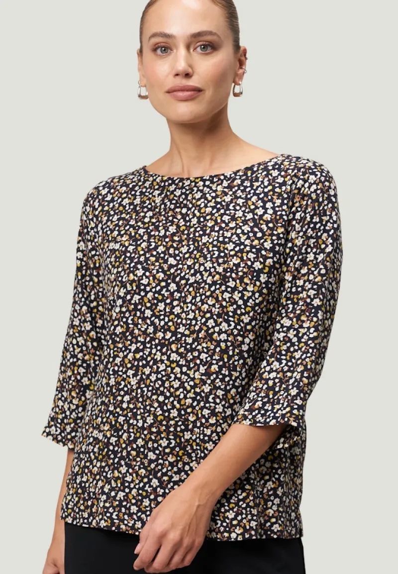 Zero Blusen*Bluse geblümt mit 3/4 Arm blackcream