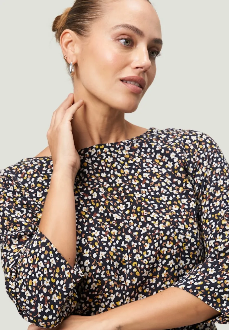 Zero Blusen*Bluse geblümt mit 3/4 Arm blackcream