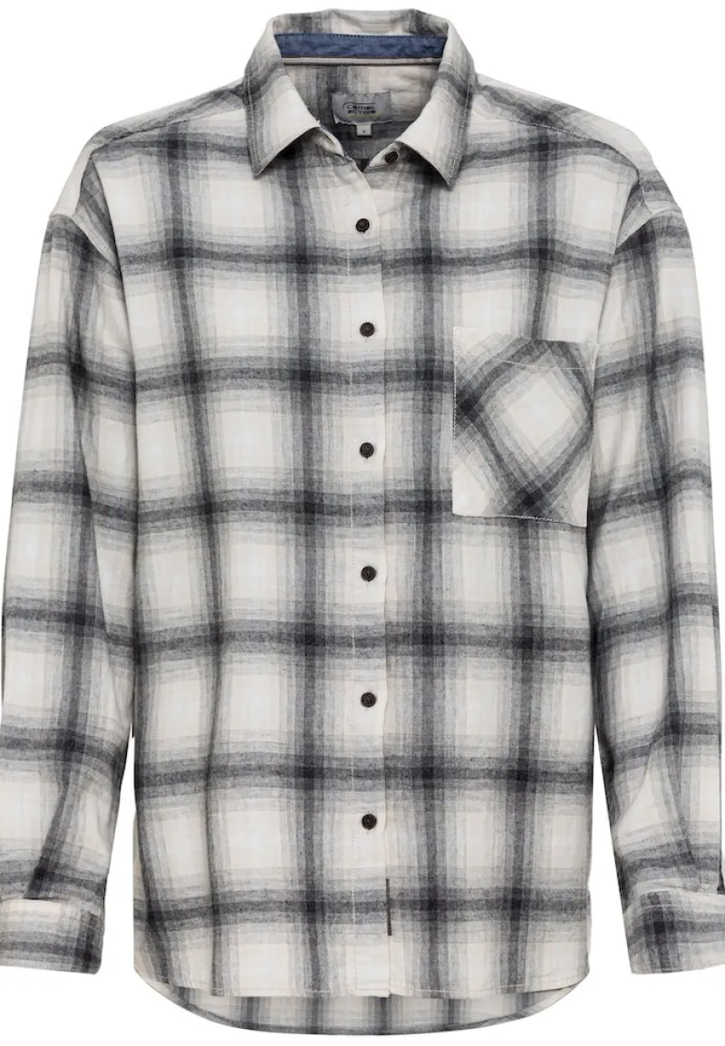 Camel Active Blusen*Bluse in kariertem Flanell heather grey check