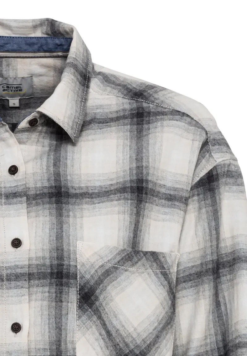 Camel Active Blusen*Bluse in kariertem Flanell heather grey check