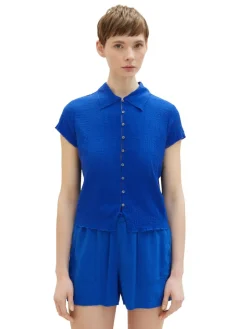 Tom Tailor Denim Blusen*Bluse in Knitteroptik bright mango orange