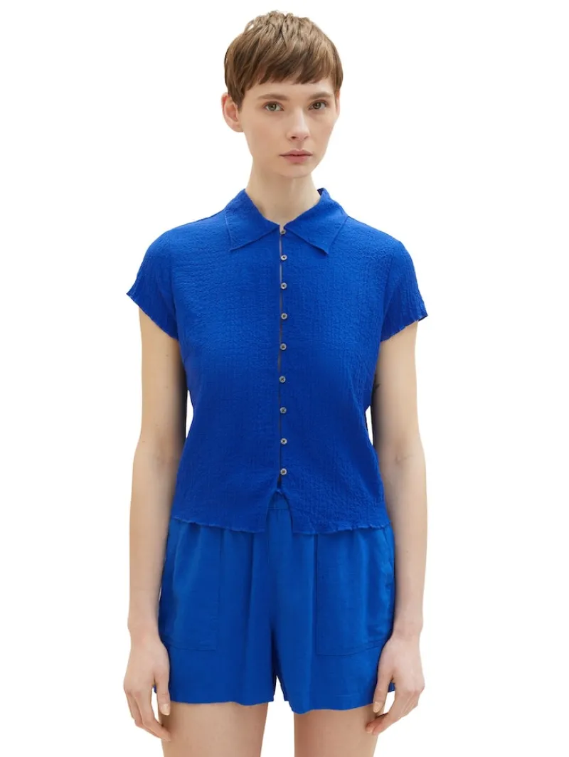 Tom Tailor Denim Blusen*Bluse in Knitteroptik bright mango orange